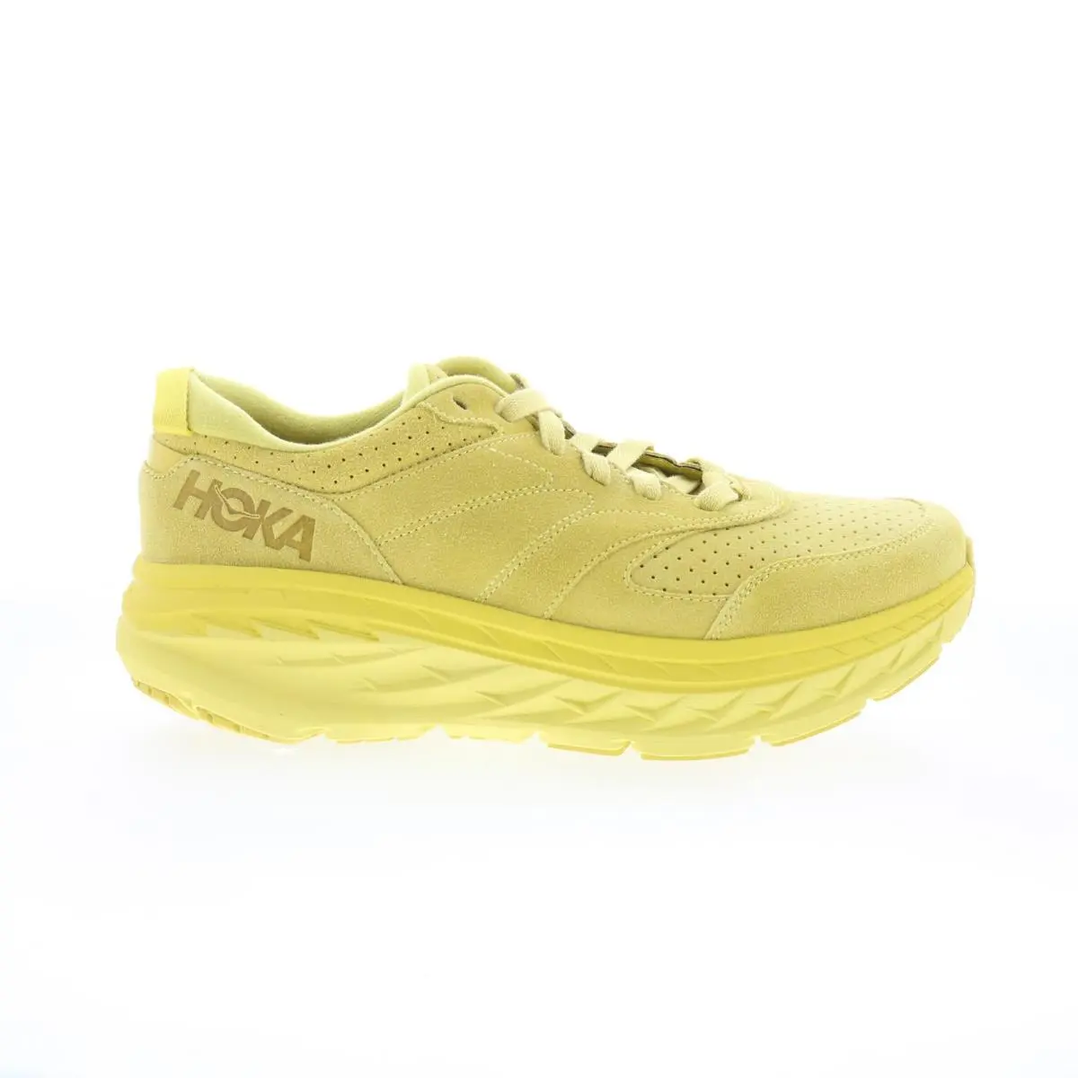 Hoka Bondi L Suede 112571-CLMB Mens Green Suede Athletic Running Shoes 10.5