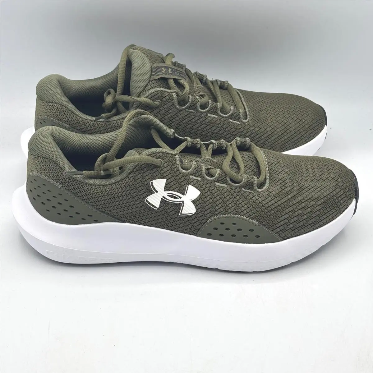 Under Armour Charged Surge 4 Mens Running Shoes 10 Green White 3027000-301