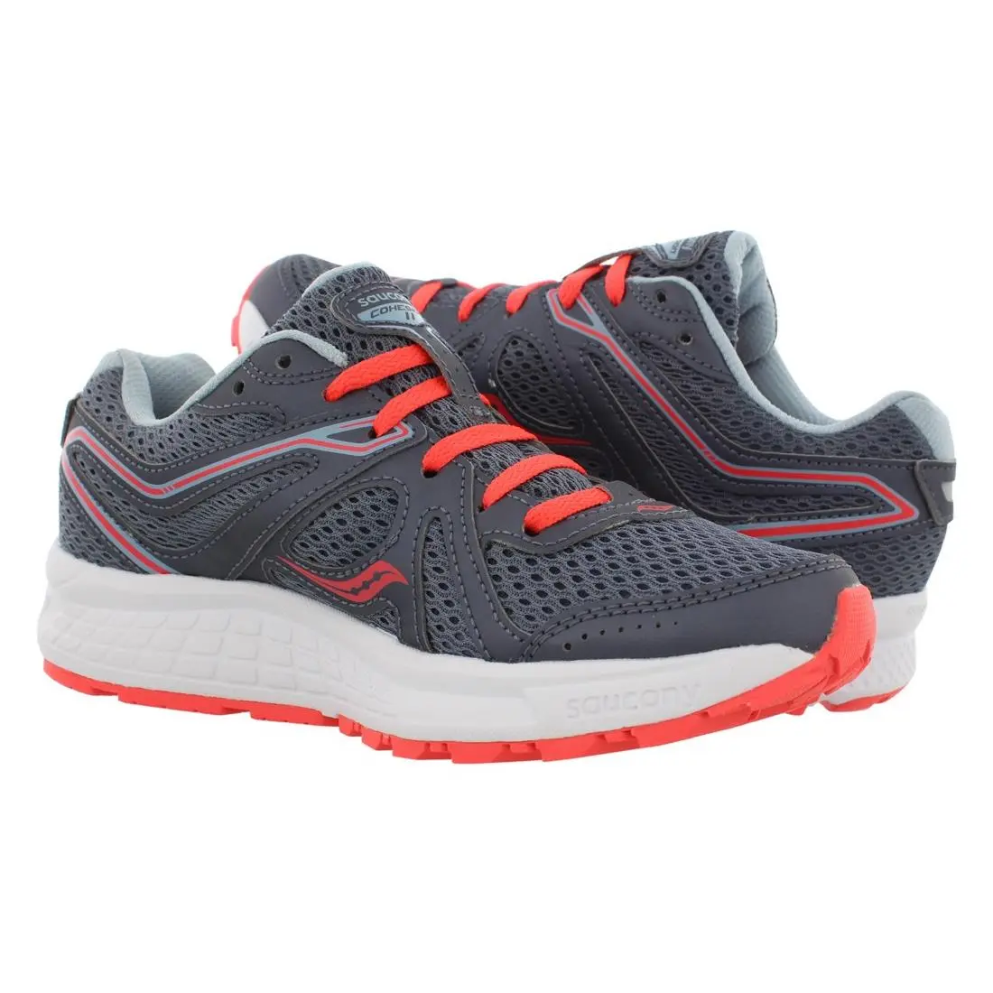 Saucony shoes - Saucony Grid Cohesion 11 - Grid Cohesion - S10420-2 - Gray, Full: Grey/Red (UPC: 884401792364) 1
