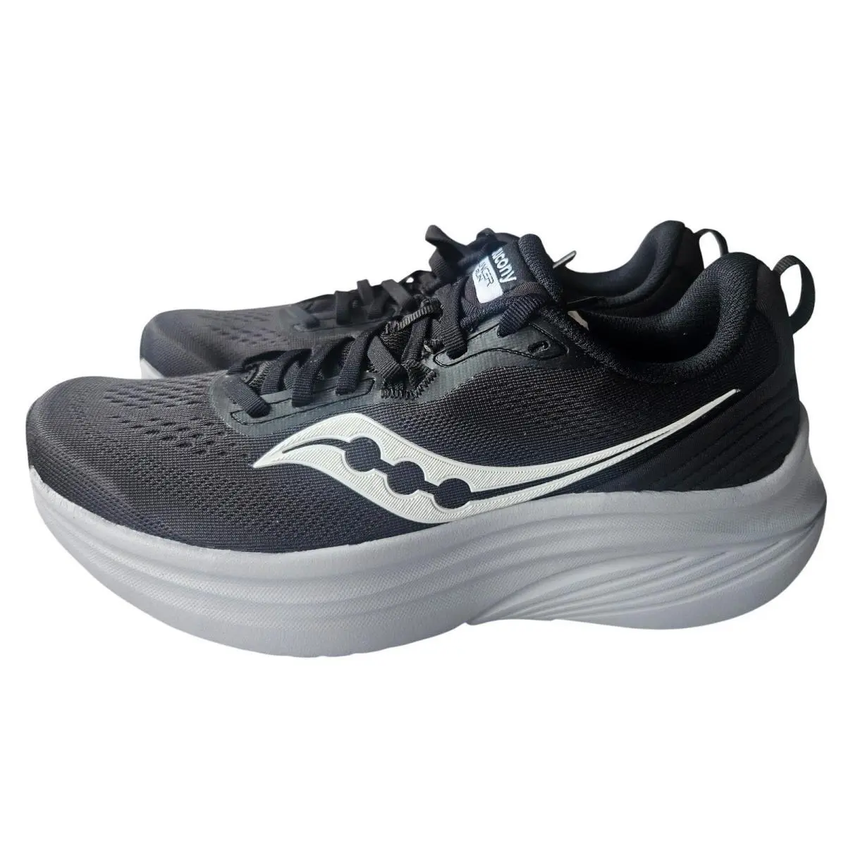 Saucony Lancer Run Womens 7.5 Black Silver Athletic Running Shoes S10915-1