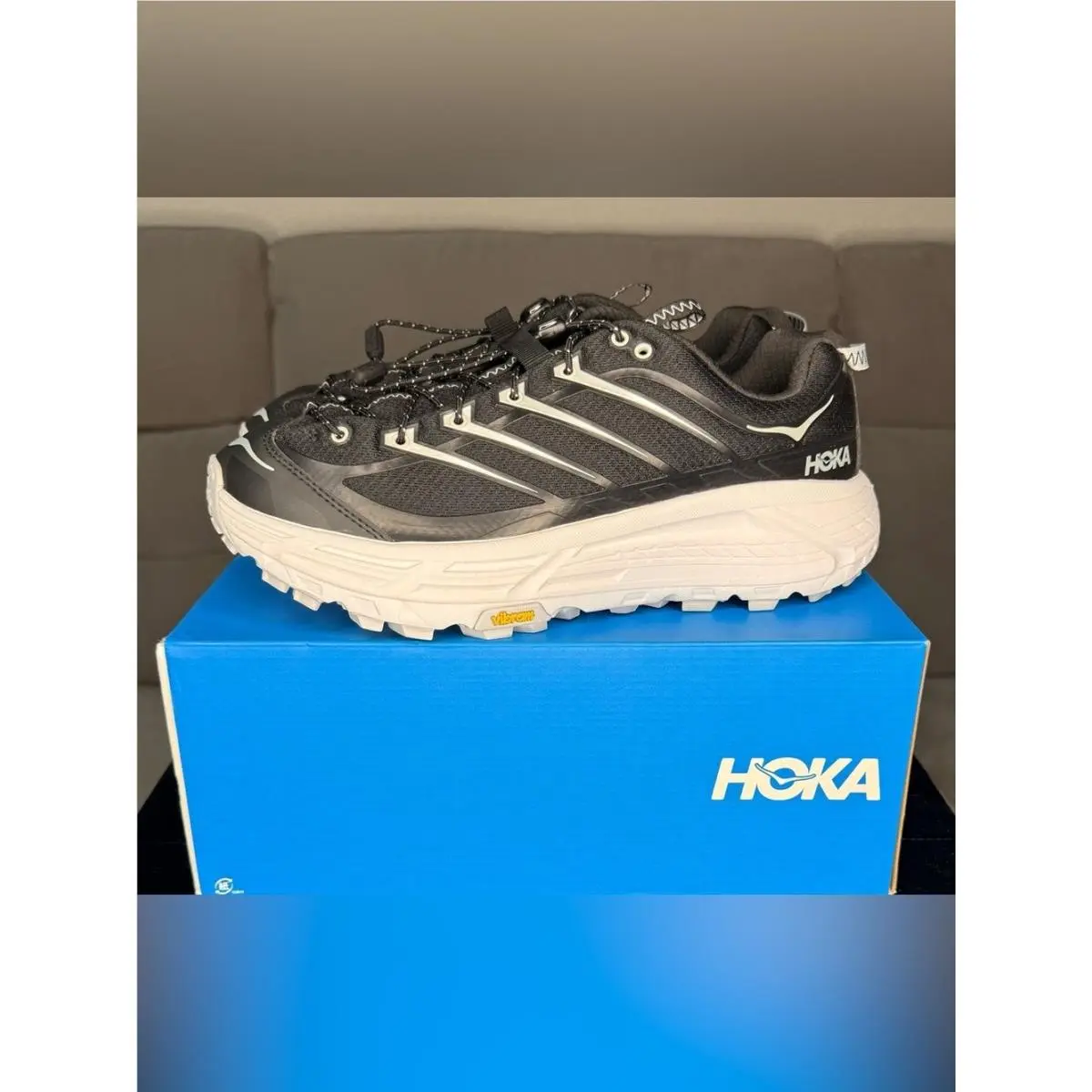 Hoka Mafate Three2 Vibram Black Cosmic Grey Unisex 10.5M 11.5W 161
