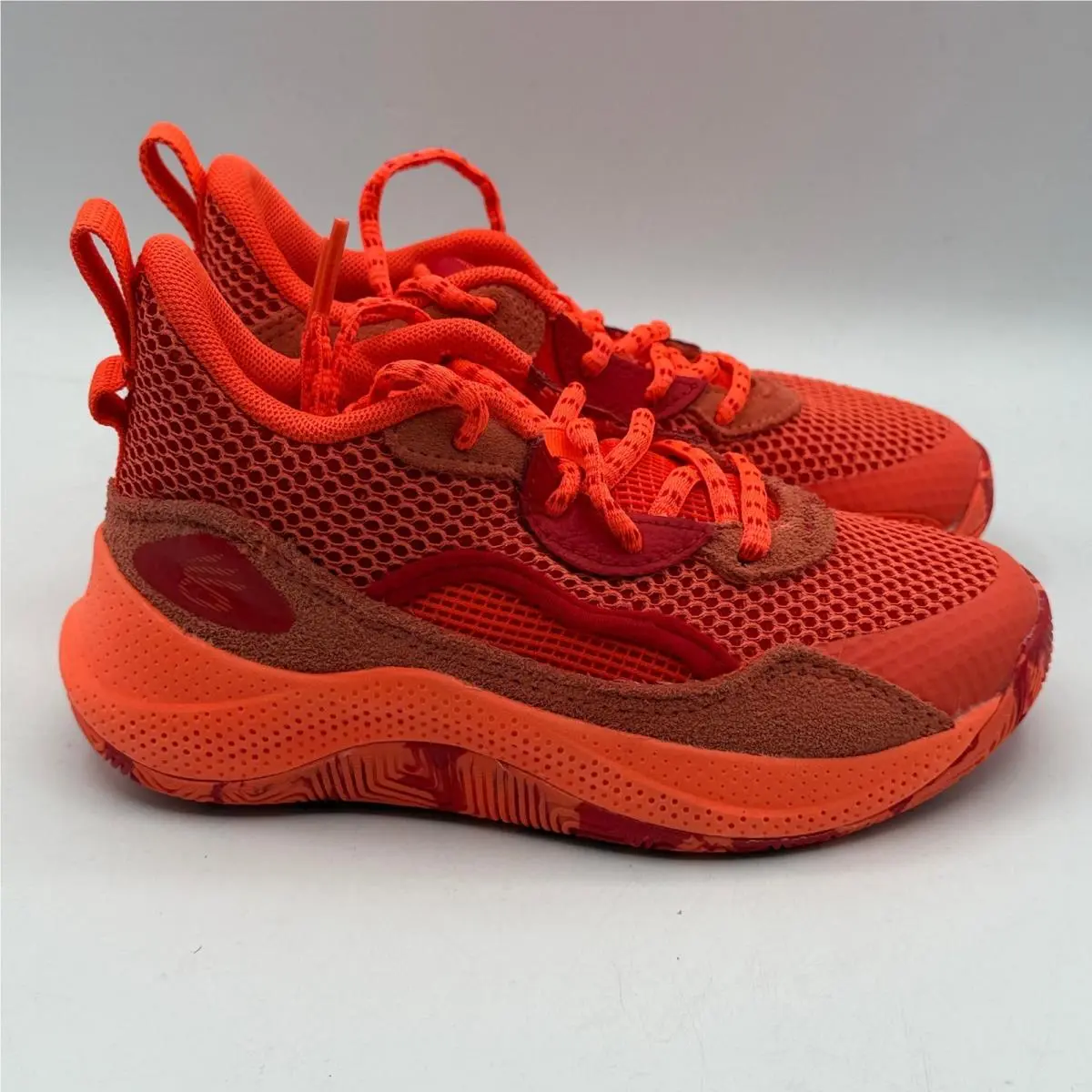 Under Armour Curry 3Z 24 Sde Unisex Kids 12K Red Orange Basketball 3028402-862