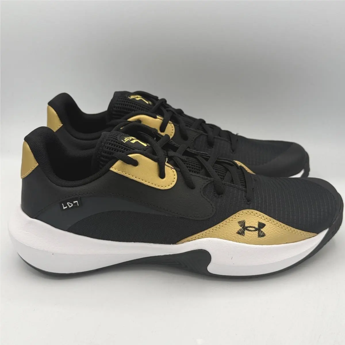 Under Armour Lockdown 7 Low Mens Basketball Shoes 11.5 Black Gold 3027646-001
