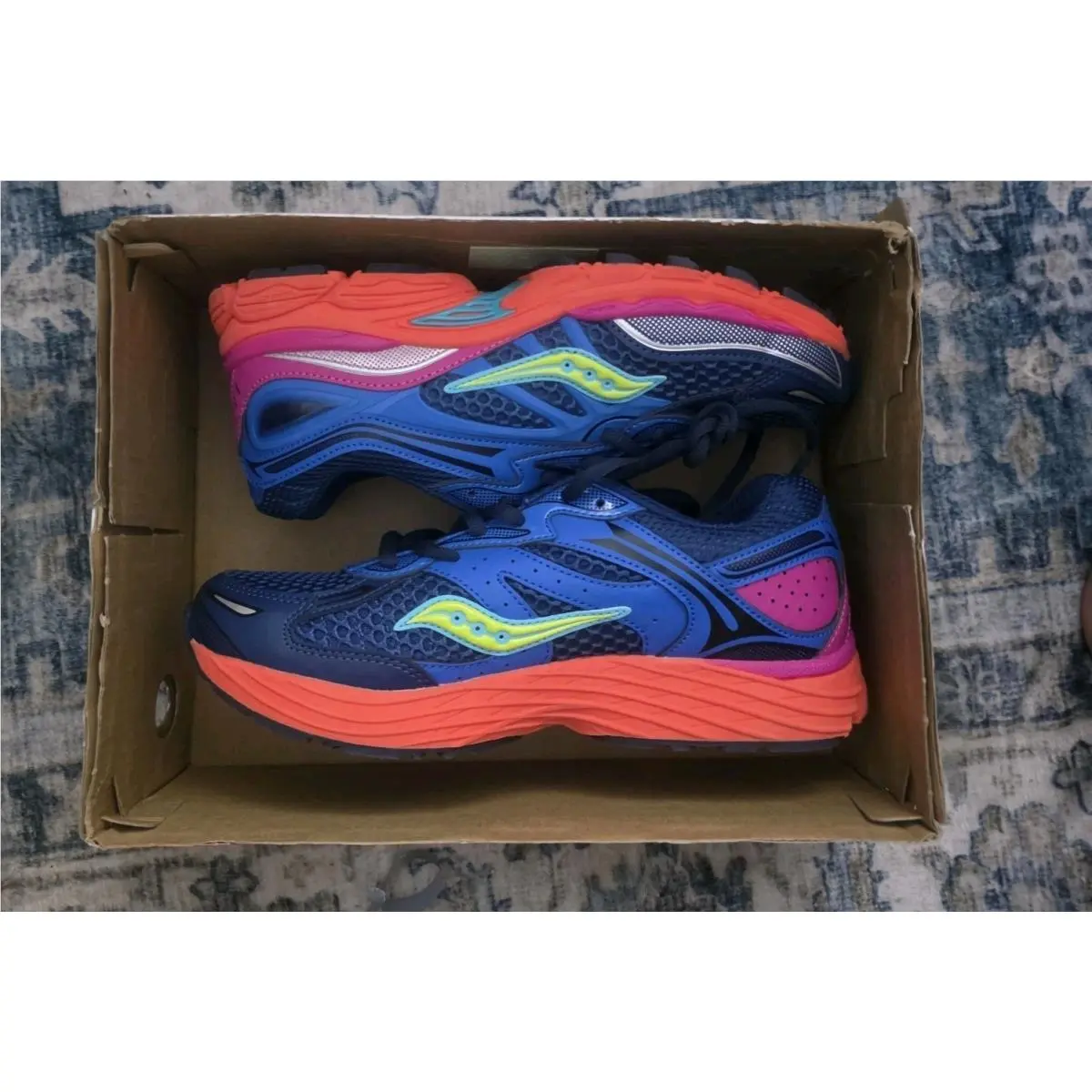 Saucony shoes - Omni 9 KDZ - Omni KDZ - SY225B07 - Navy, Blue, Orange, Pink, Yellow 3