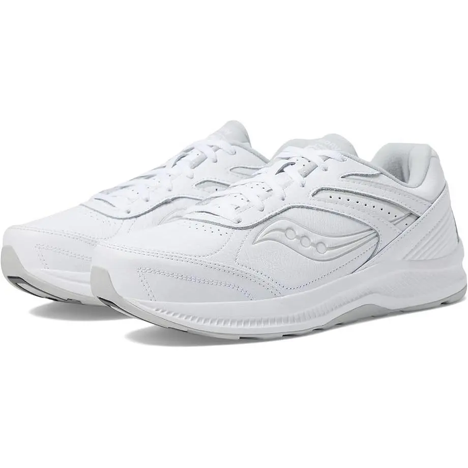Saucony Echelon Walker 3 Men`s Sz 10 XW White Walking Sneakers Leather Low Top - White