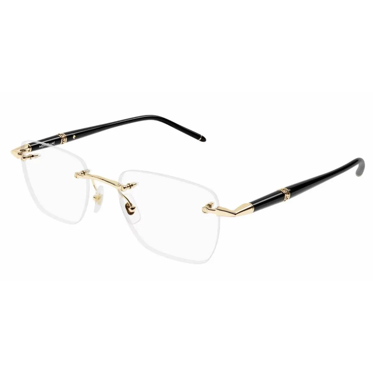 Montblanc Mont Blanc MB0344S 005 Eyeglasses Men`s Gold Clear Lens Rectangle Shape 54mm