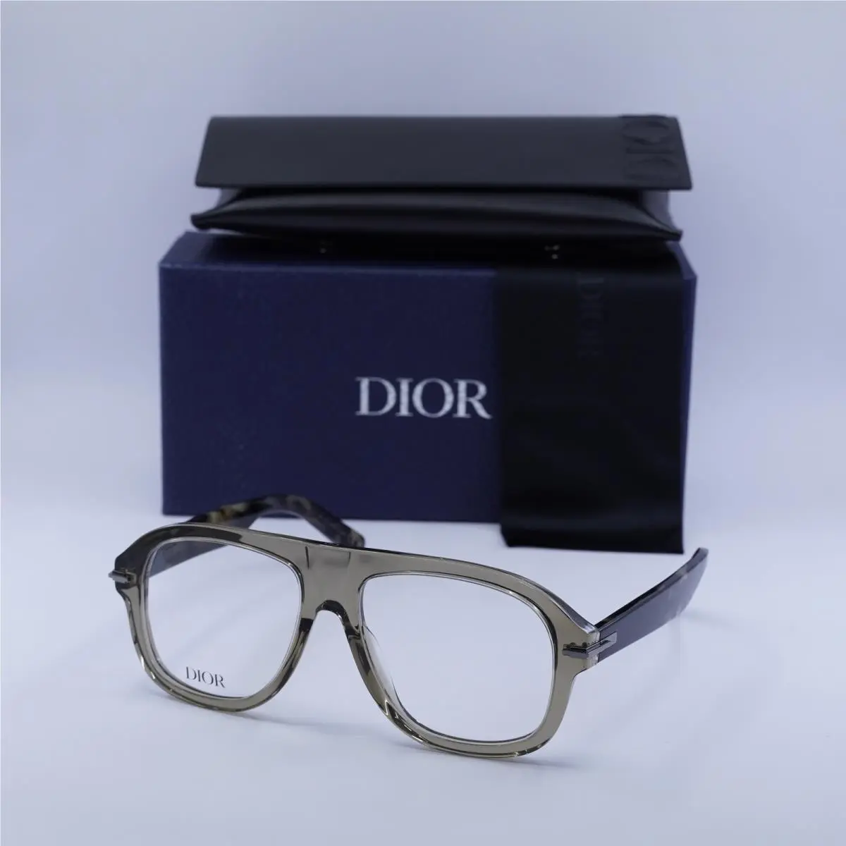 Dior Diorblacksuito N4I 6400 Shiny Brown 56mm Eyeglasses
