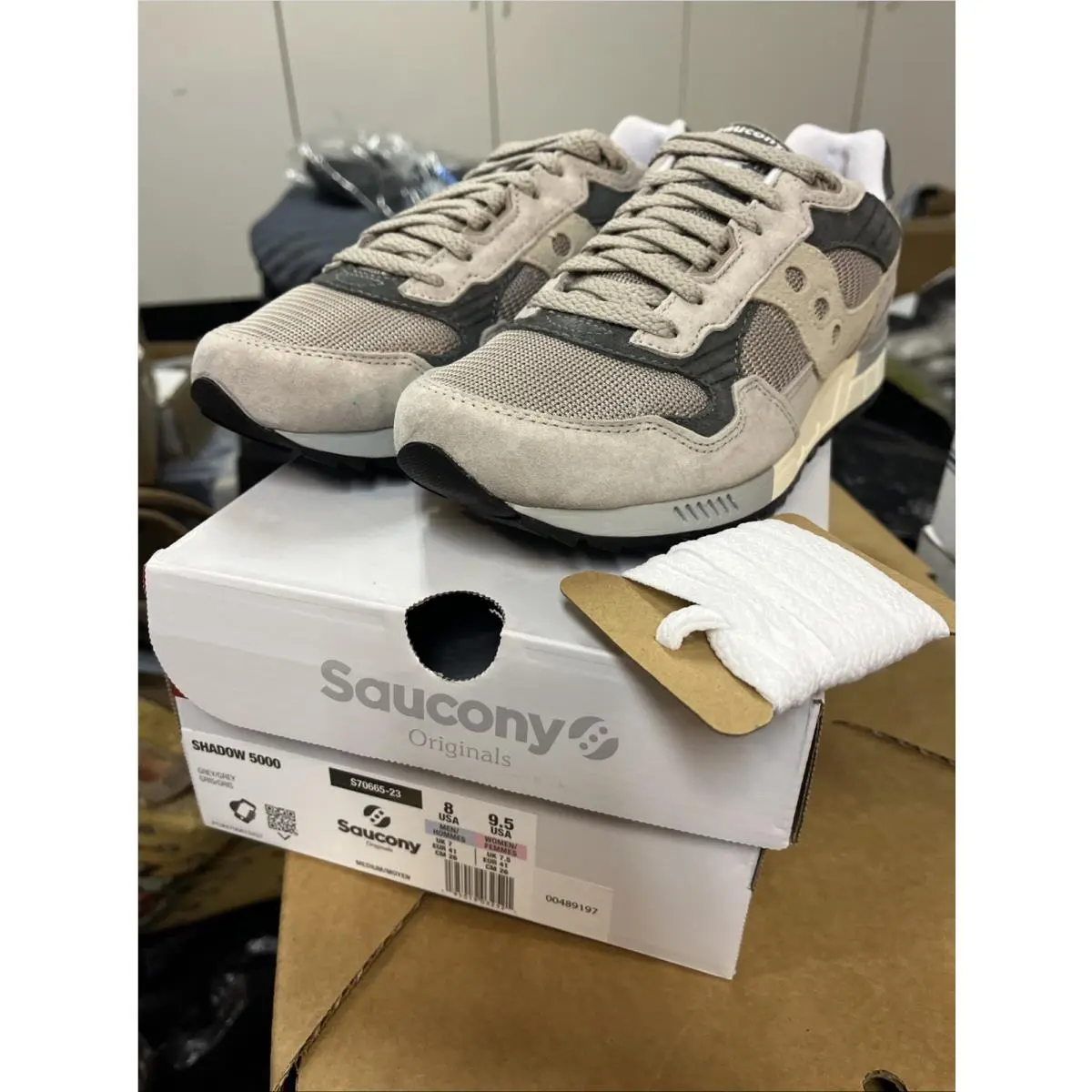 Saucony Shadow 5000 Morel Grey Mens Size 8 Retro Lifestyle Shoes