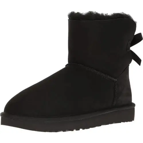 Ugg W Mini Bailey Bow II Black Women`s Size 7 1016501