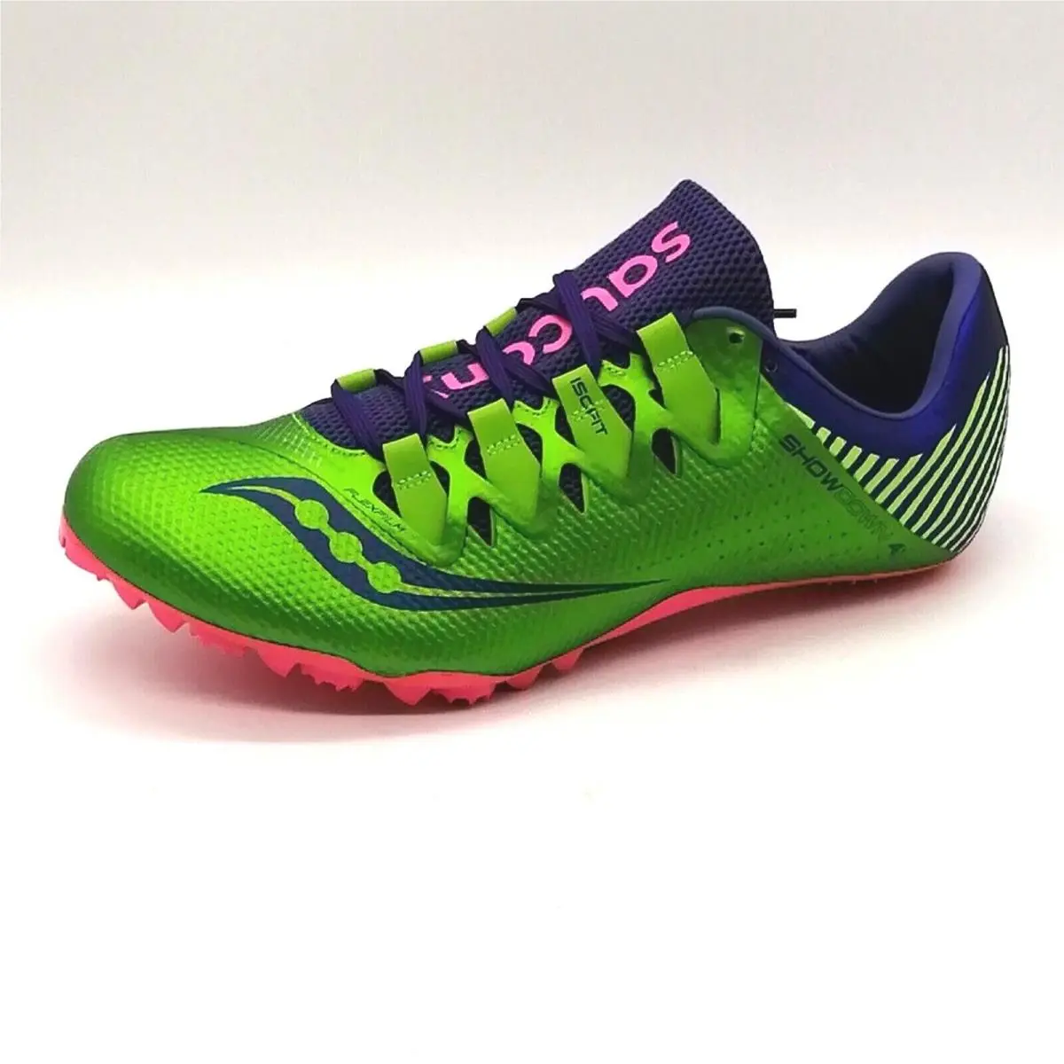 Saucony Womens Showdown 4 Track Shoes Bright Green Purple 12