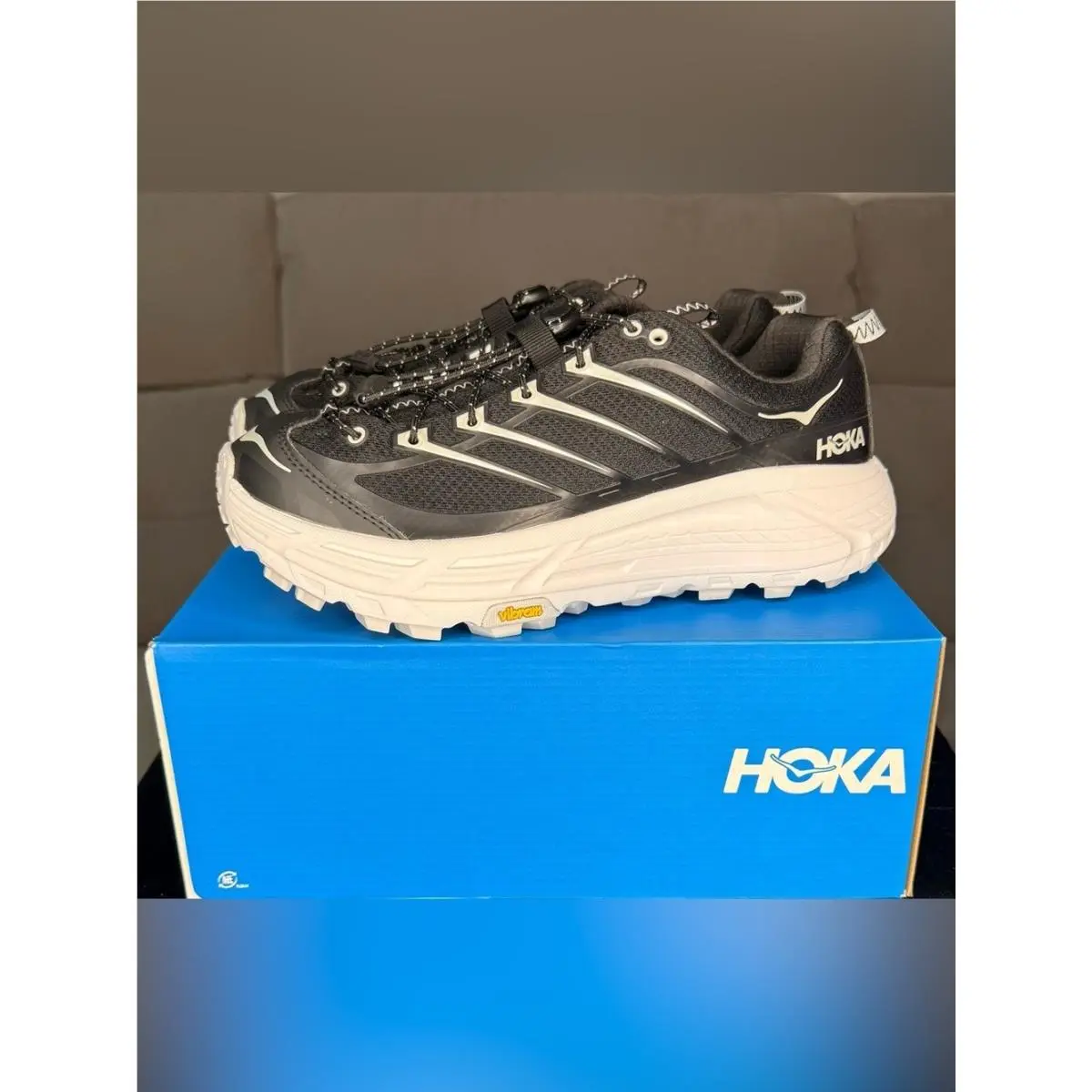 Hoka Mafate Three2 Vibram Black Cosmic Grey Unisex 8.5M 9.5W 160