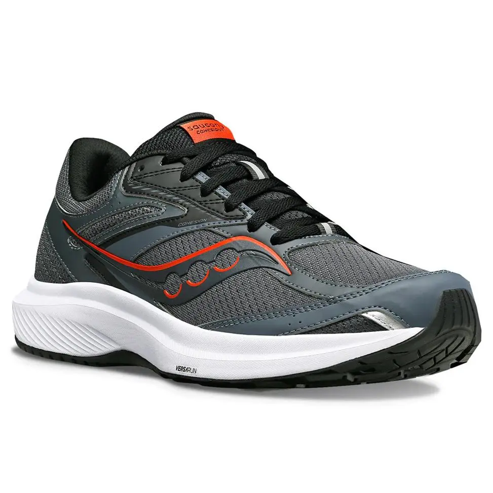 Saucony Cohesion 17 Men`s 8 Extra Wide Gray/red/black Versarun Insole 4E