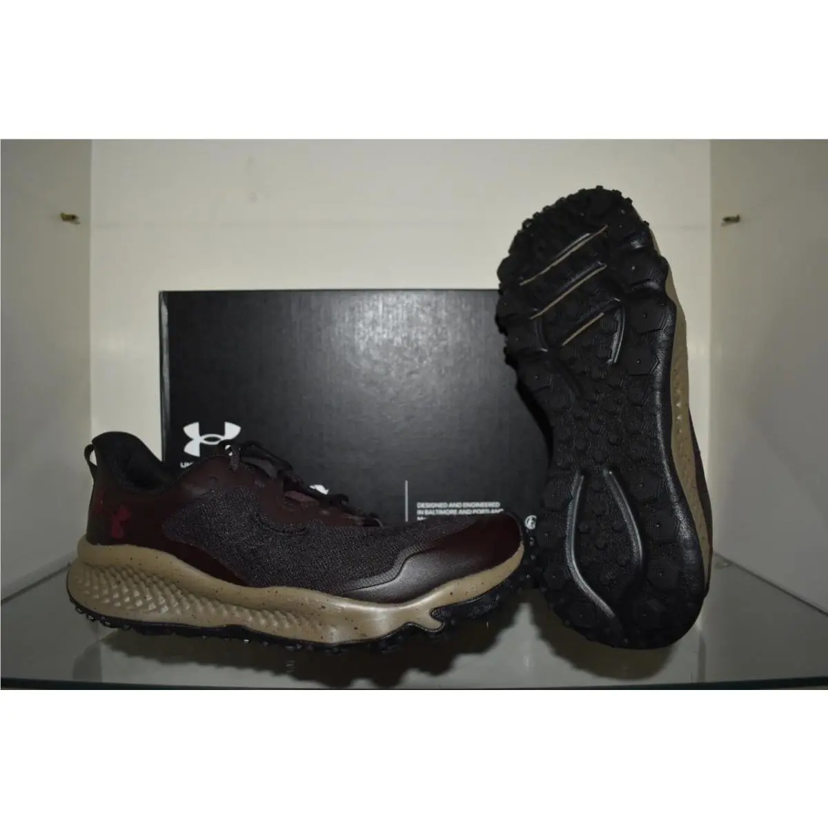 Under Armour Men`s Charged Maven Trail Brown Obsidian/bayou/earthen Orange