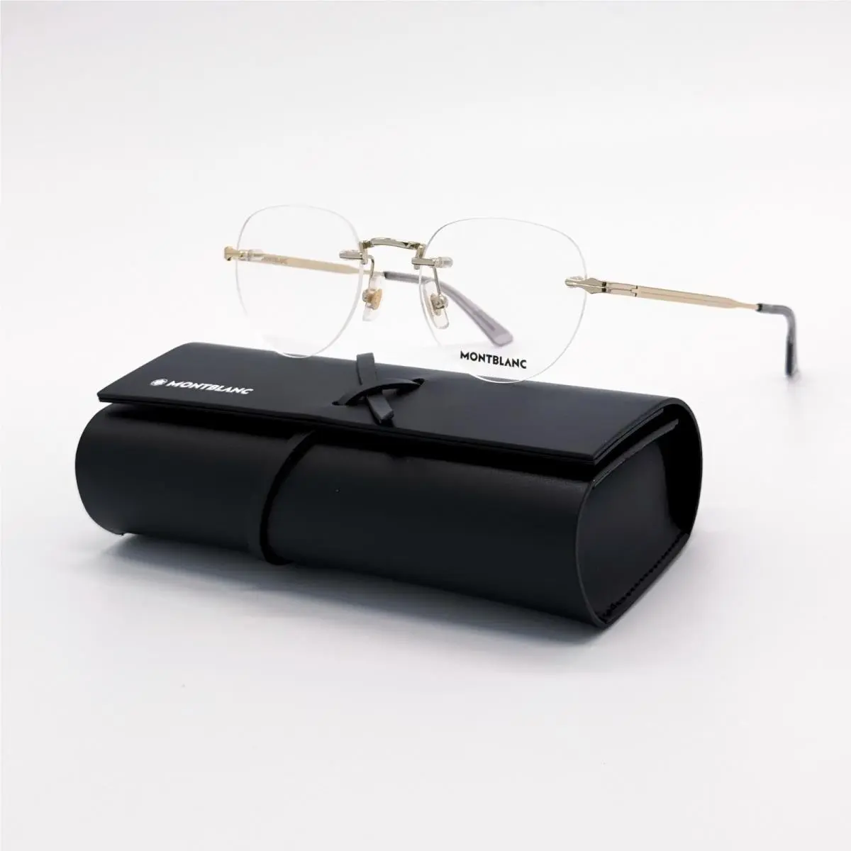 Montblanc Gold Rimless Unisex Eyeglasses MB0268O 001