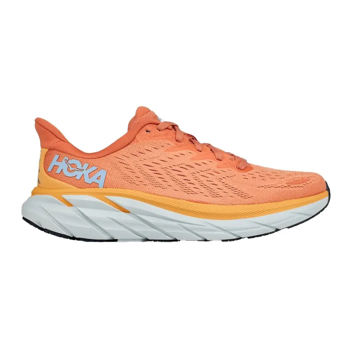Hoka Women`s Clifton 8 - Sun Baked - Shell Coral Size 5B