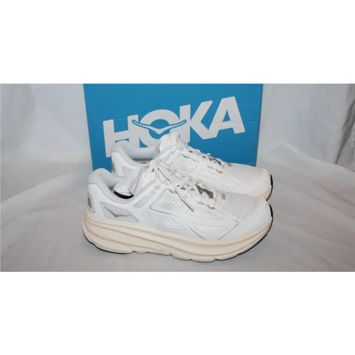 Hoka One One Clifton One 9 Men`s 8.5 Women 9.5 Running Shoes Sneakers White