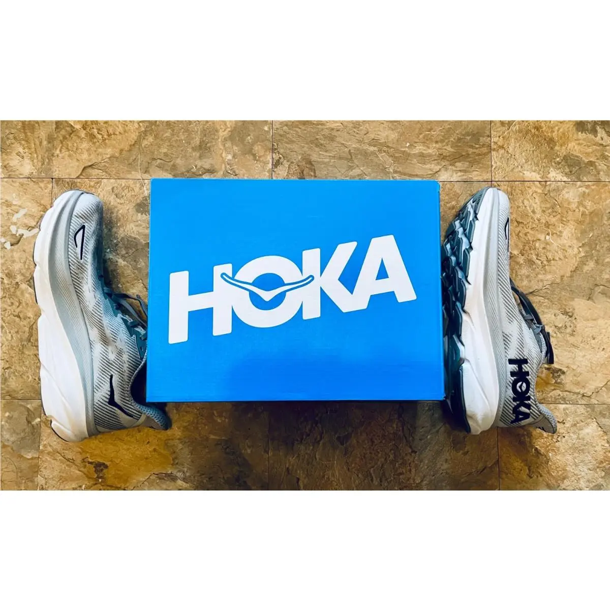 Hoka One One M Clifton 9 Men`s Running Shoes Harbor Mist Gray Black 11 D US