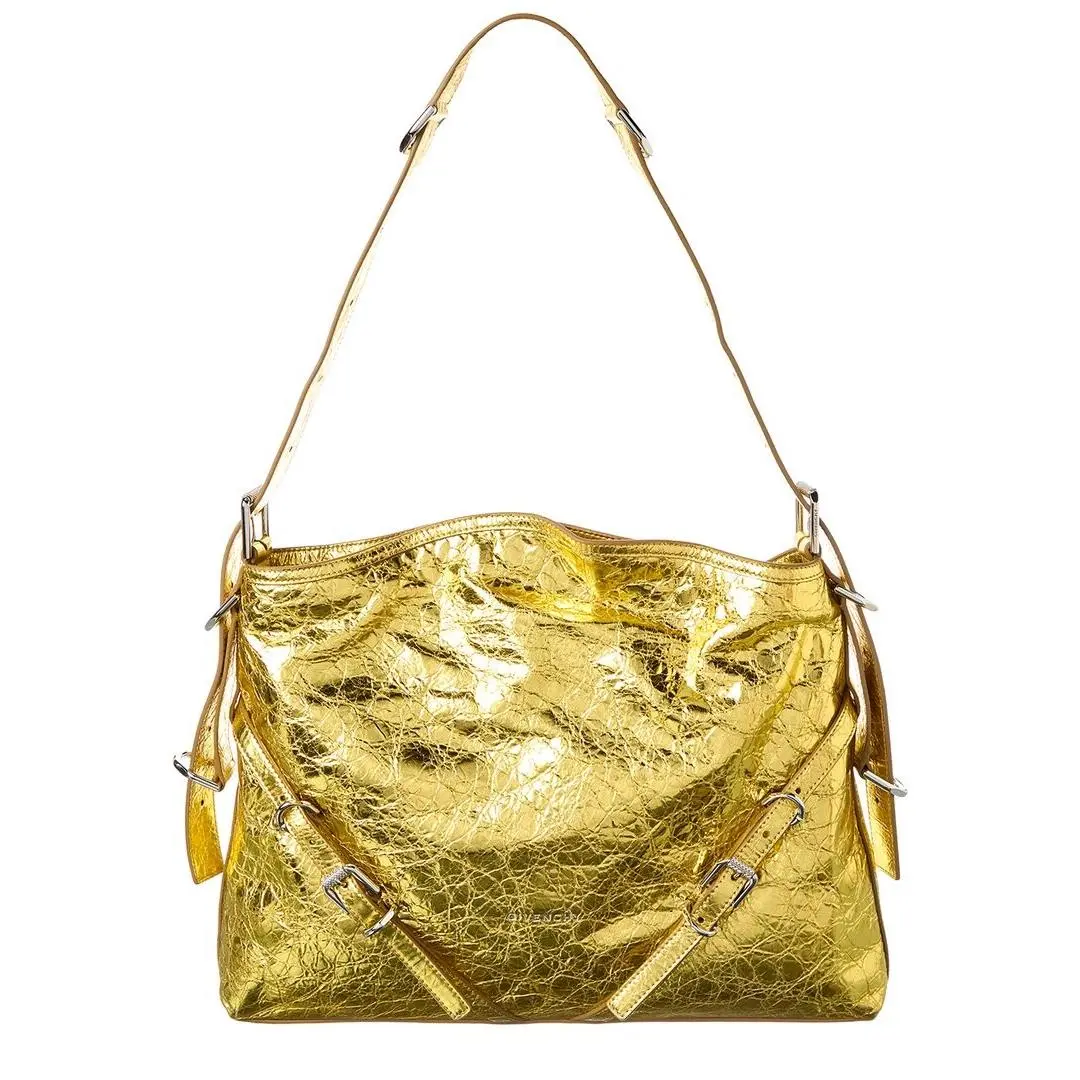 Givenchy Voyou Medium Leather Shoulder Bag Women`s Gold