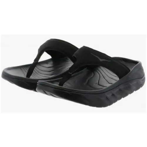 Hoka Womens Ora Recovery Flip Sandals Size 10 - Black / Dark Gull Gray 11179