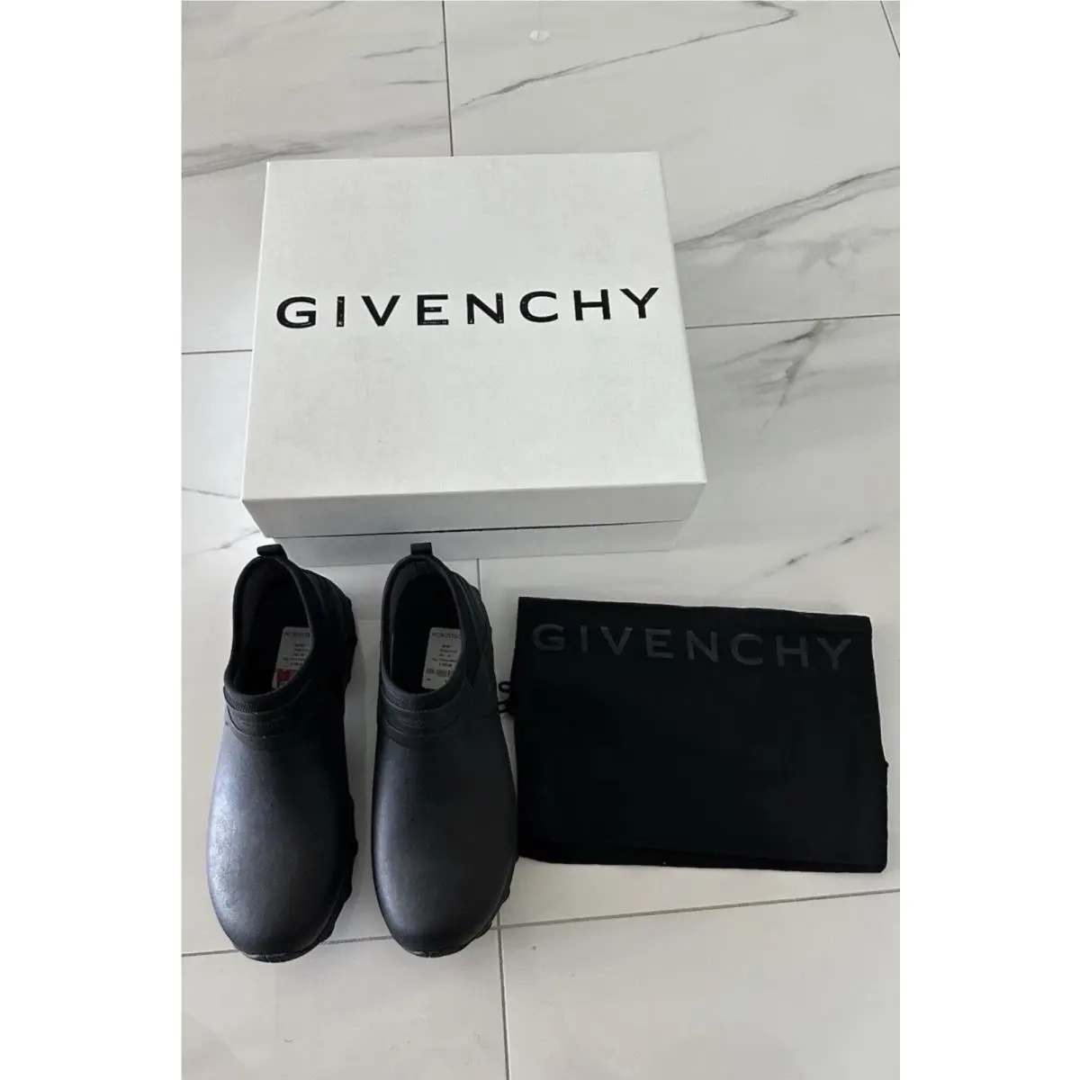 Givenchy Bogs Black Boots Low BH604CH1QG Size 13 with Dust Bag