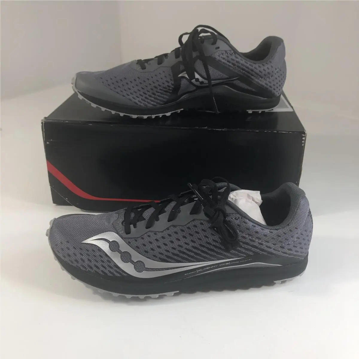 Saucony Kilkenny XC8 Flat Mens Running Shoes Size 7 Gray/black