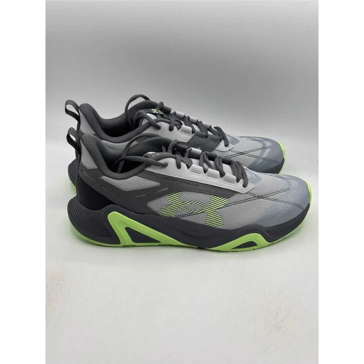 Under Armour UA Charged Commit TR 5 Shoes Men Size 10.5 Grey Lime 6007140-011