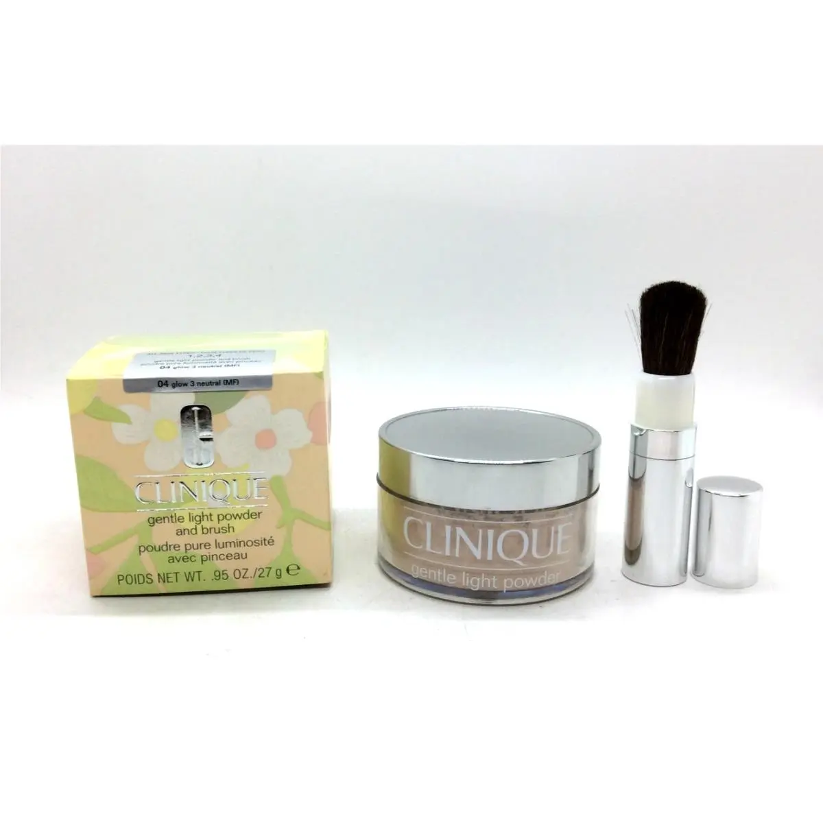 Clinique 0.95 oz / 27 g Gentle Light Powder and Brush 04 Glow 3 Neutral MF R12