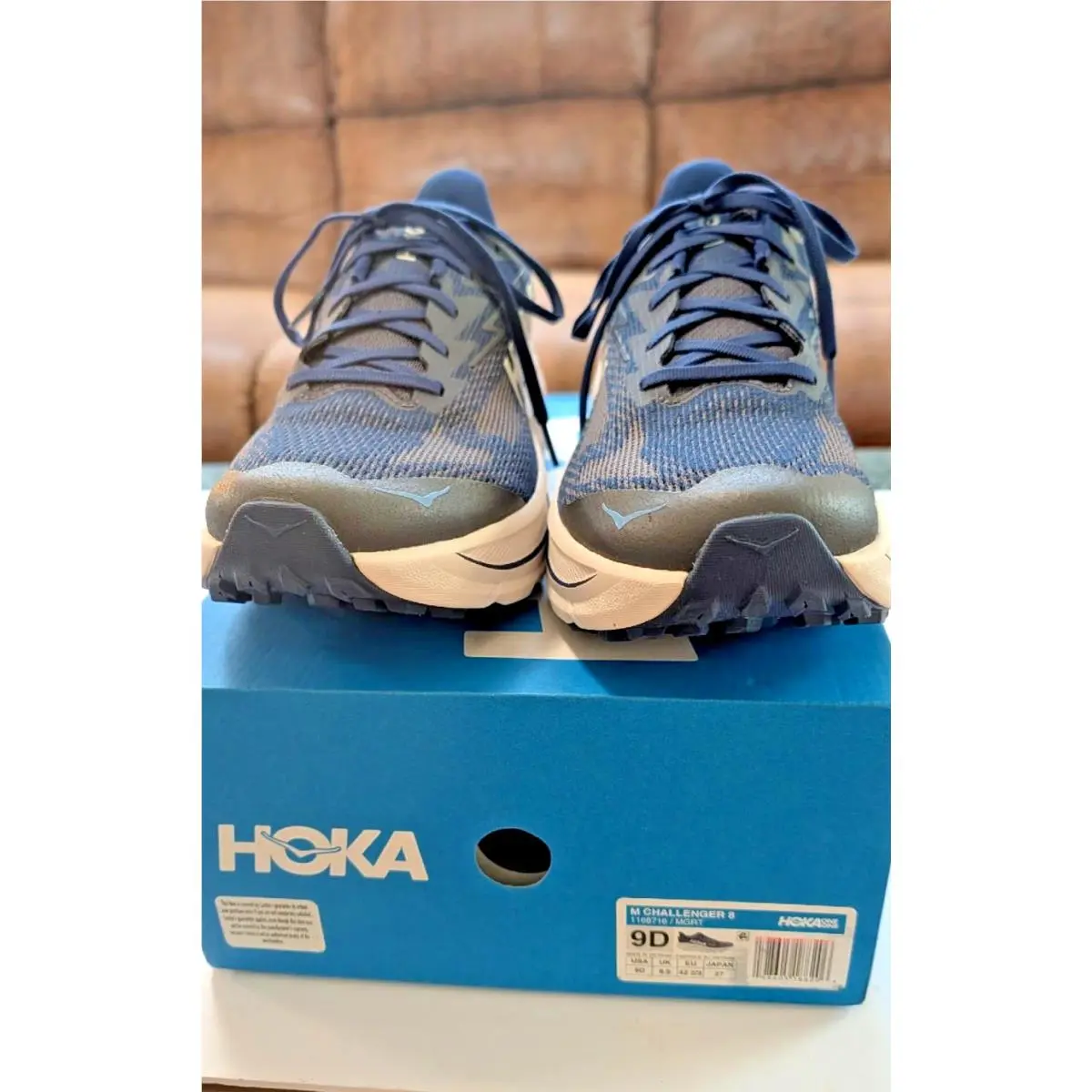 Hoka Men`s Challenger 8 Shoes in Midnight Blue/grout Size 9