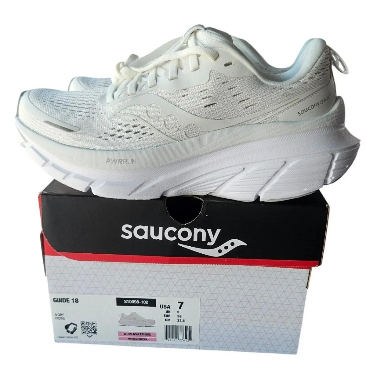 Saucony Guide 18 Ivory Womens Running Shoes Size 7 Medium S10998-102 Stability