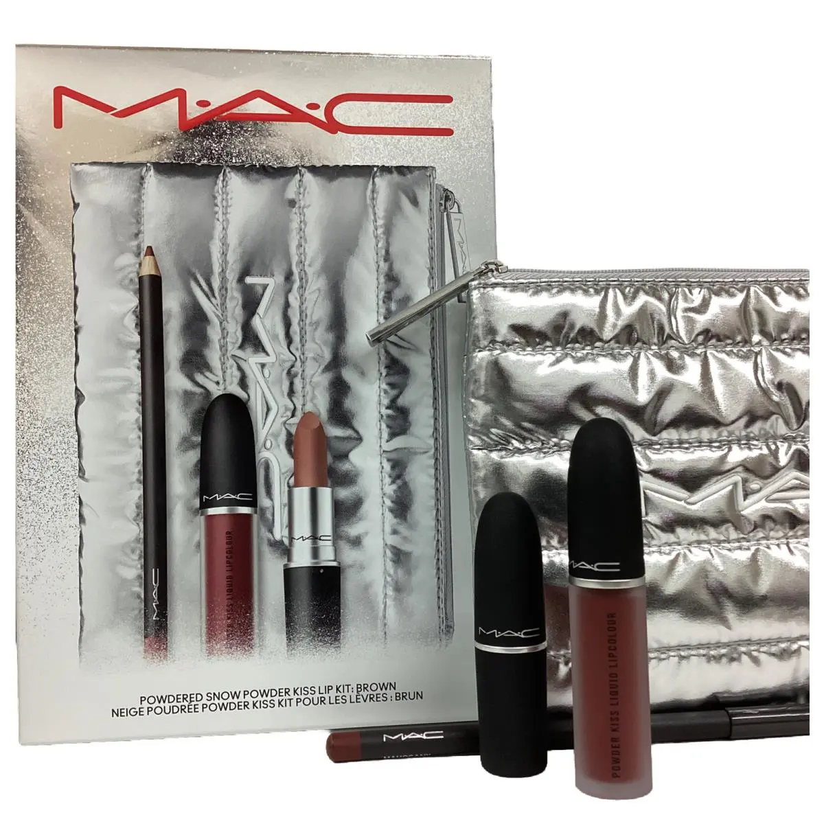 Mac Powdered Snow Powder Kiss Lip Kit 4 Pieces
