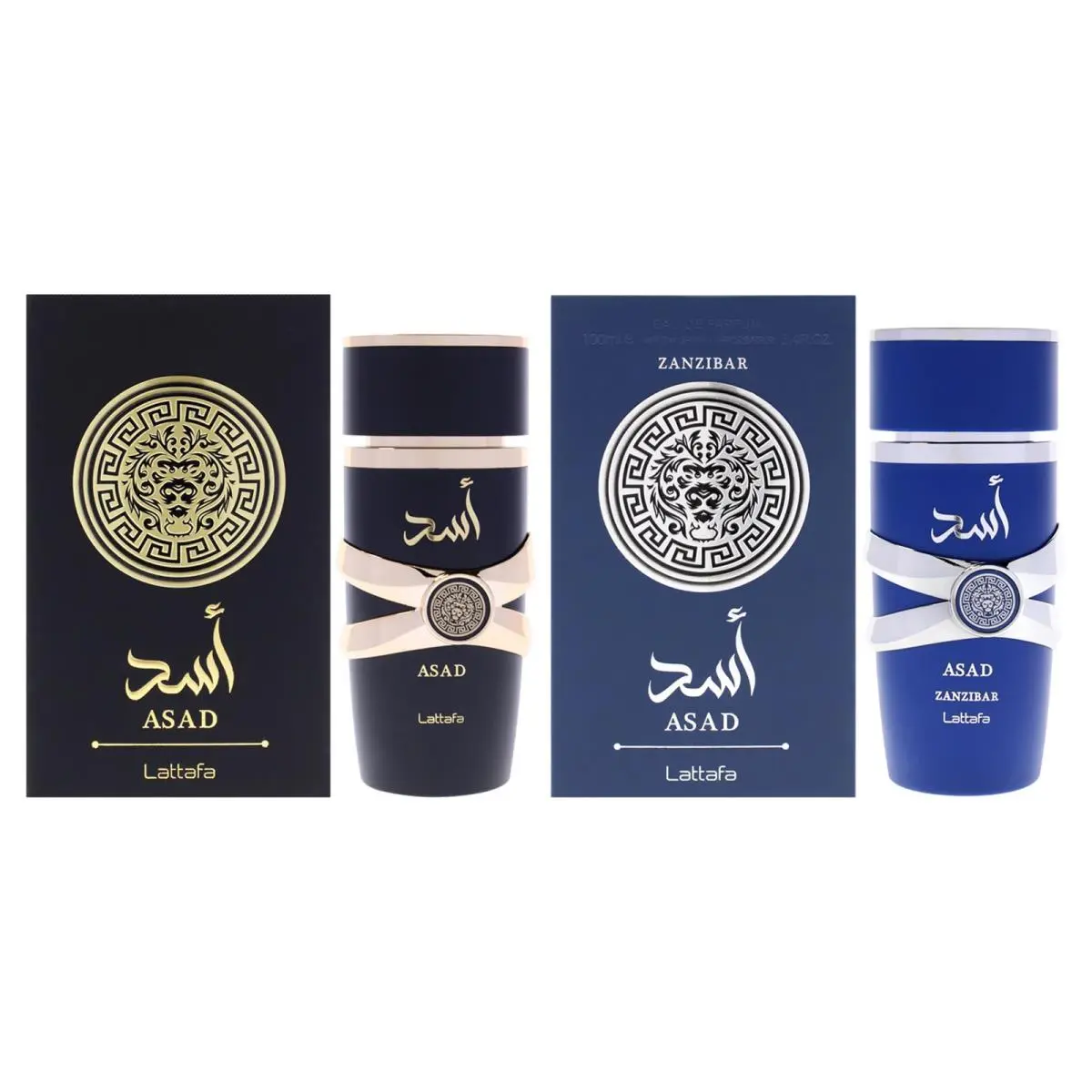 Lattafa Kit by Lattafa For Men - 2 Pc Kit 3.4oz Asad Edp Spray