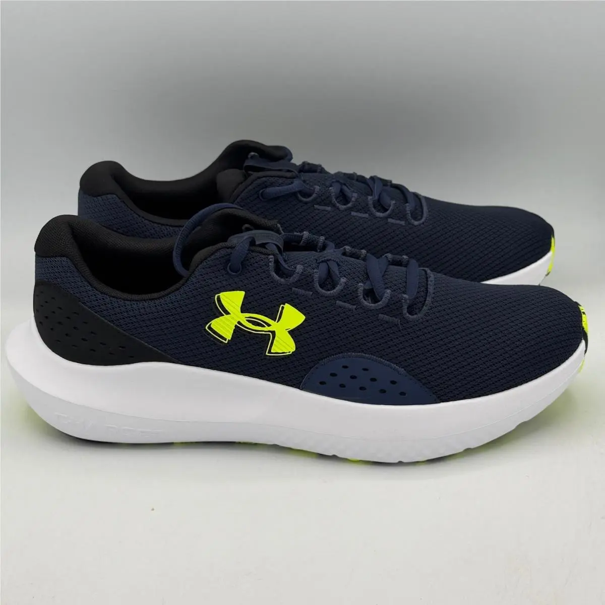 Under Armour Charged Surge 4 Shoes Mens 12 Blue Neon Yellow Running 3027000-404