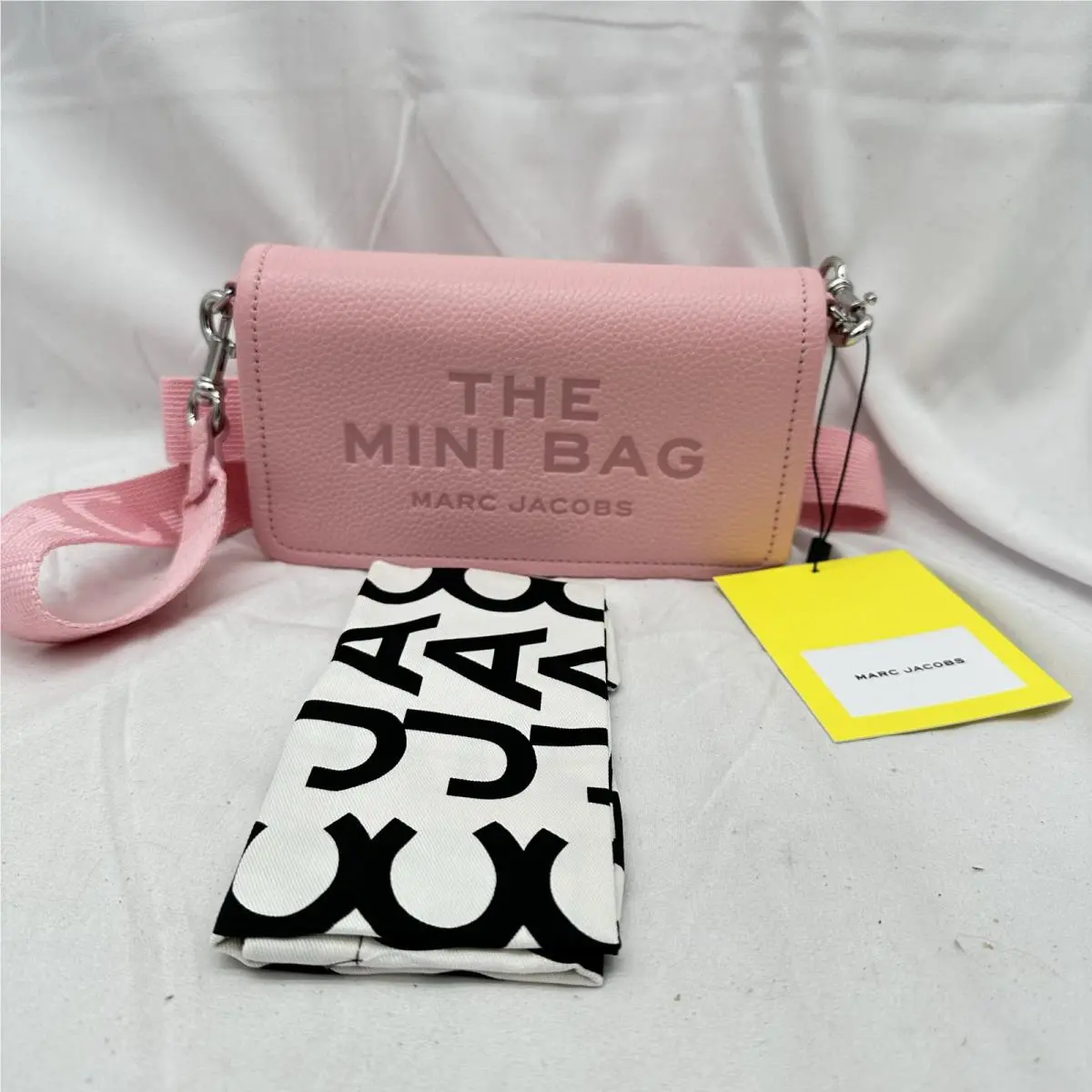 Marc Jacobs The Mini Bag Crossobdy Clutch Bag Leather Ribbon Pink