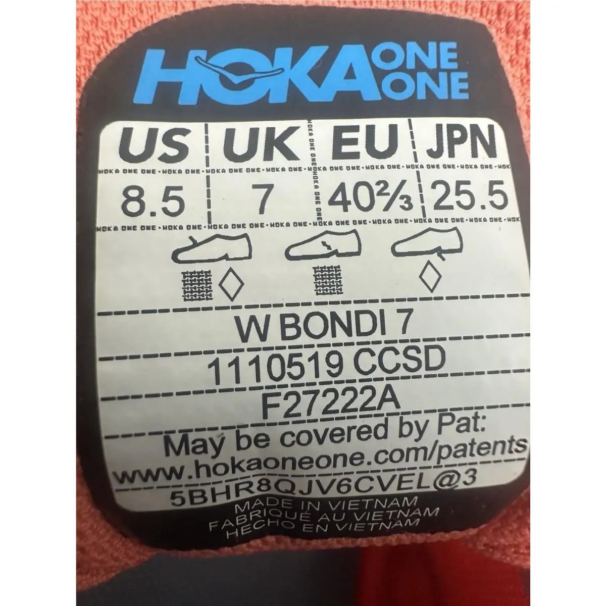 Hoka shoes - Hoka One One Bondi 7 - 1110519/CCSD - Vallarta Blue Phlox Pink (UPC: 0195719189136) 11