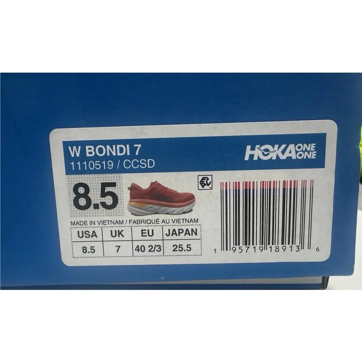 Hoka shoes - Hoka One One Bondi 7 - 1110519/CCSD - Vallarta Blue Phlox Pink (UPC: 0195719189136) 12