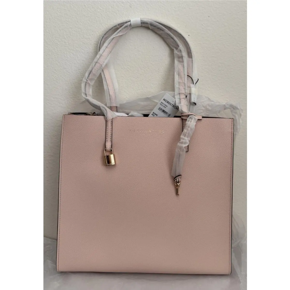 Marc Jacobs The Grind Leather Tote Bag Peach Whip