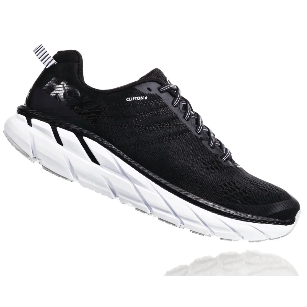 Hoka Women``s Clifton 6 Everyday Running 8.5 US Black/white Rare Model
