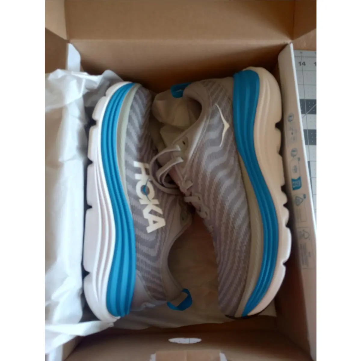 Hoka One One 9.5 Men`s Gaviota 5 Blue Gray White