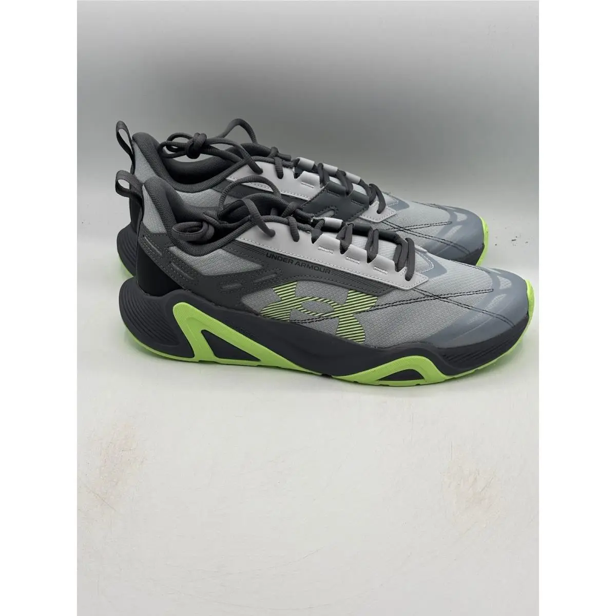 Under Armour Charged Commit TR 5 Shoes Men Size 13 Grey Lime 6007140-011