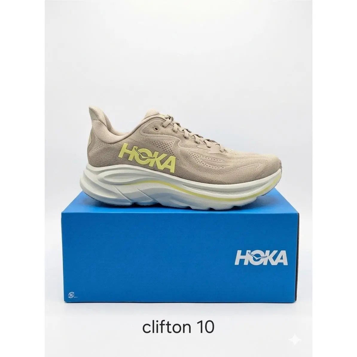 Hoka Mens Clifton 10 D Yellow/beige