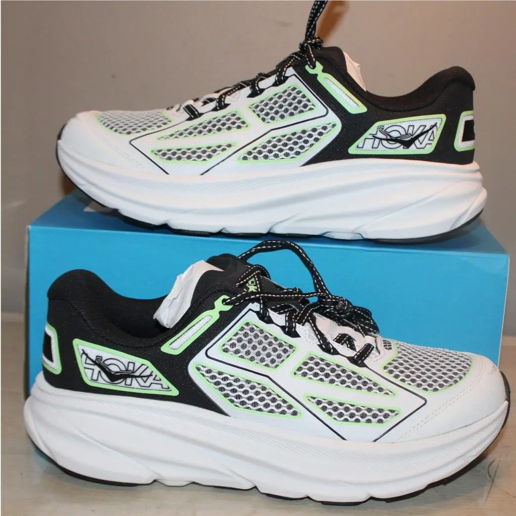 Hoka One Clifton One 9 White/green/black Men`s SZ 9.5 B