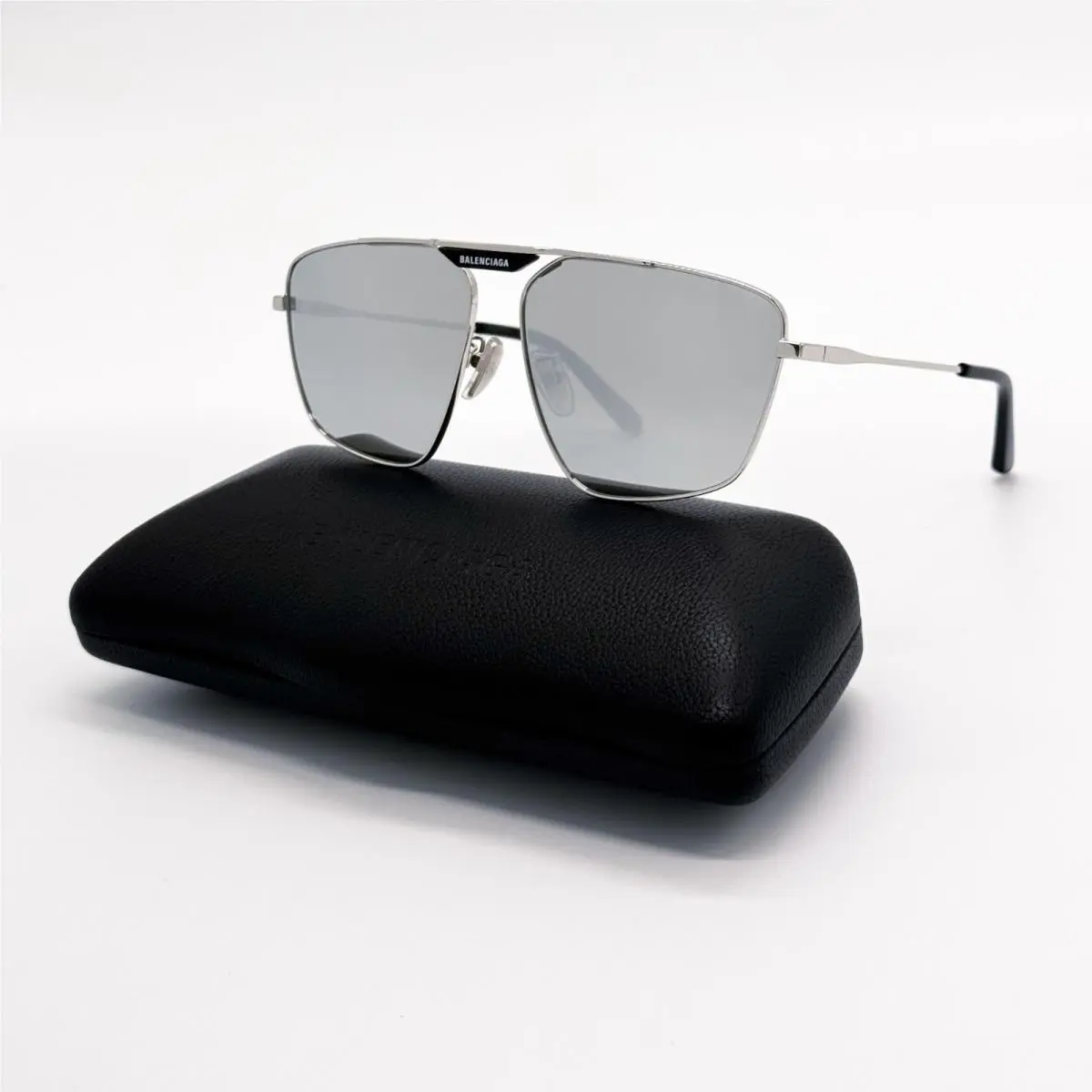 Balenciaga Sunglasses Silver Pillot Frame Unisex BB0246SA 002