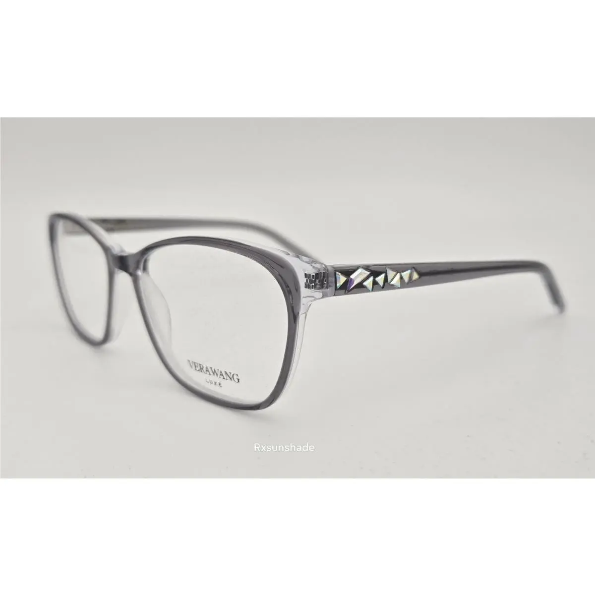 Anne Klein Vera Wang Luxe Eyeglasses Eden Color DO Grey Crystal Size 52 Square Women`s