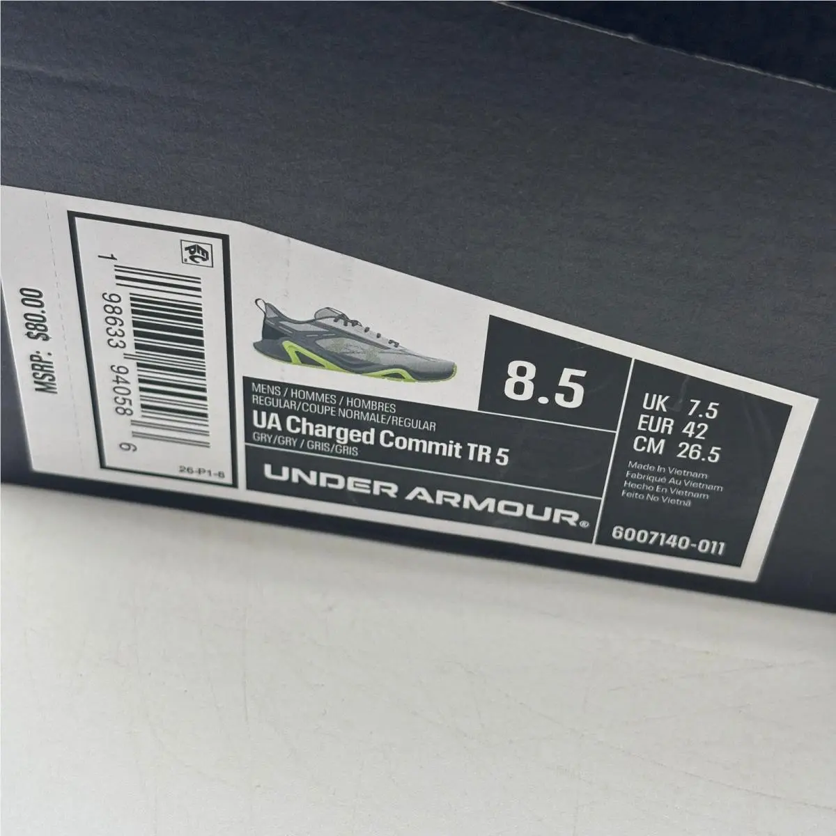 Under Armour shoes - UA Charged Commit TR 5 - Gray 0