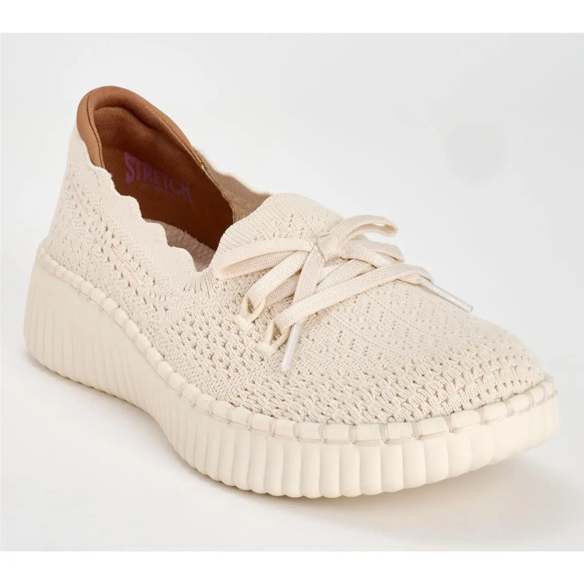 Skechers Wilshire Blvd Scalloped Knit Loafers Knit Sail Off White 9.5/M