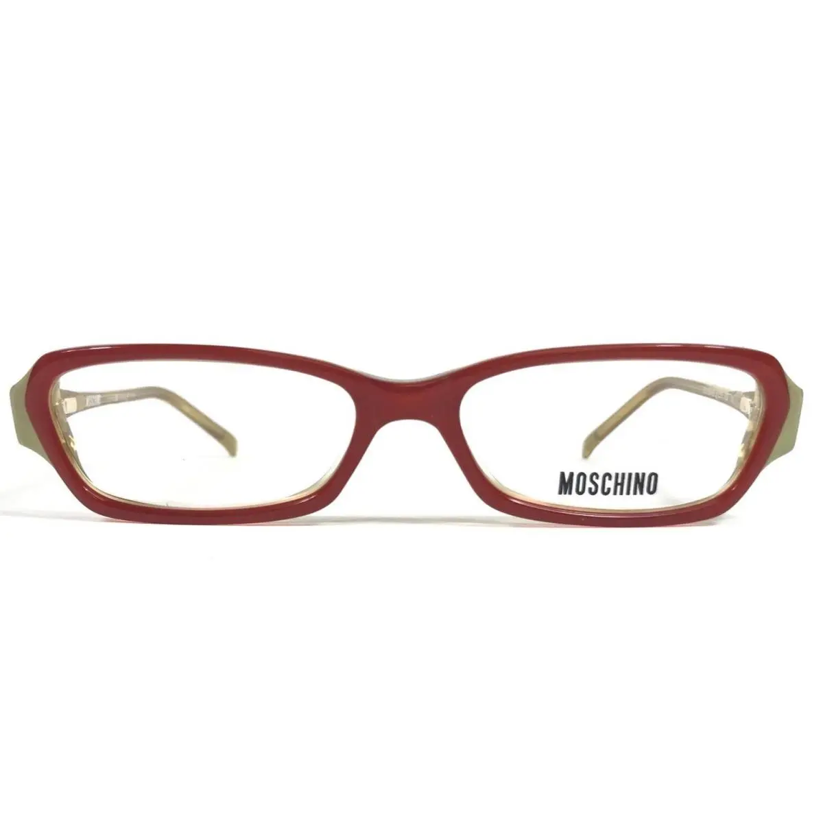Moschino Eyeglasses Frames M3729-V-B 638 Red Clear Yellow Rectangle 51-15-135