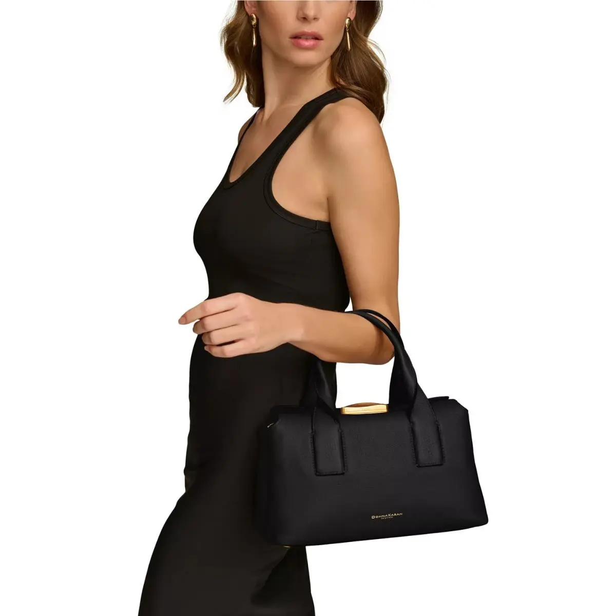 Dkny Donna Karan New York Amagansett Soft-rolled Leather Satchel Donna Karan York Amagansett Soft-rolled Leather Satchel in Black