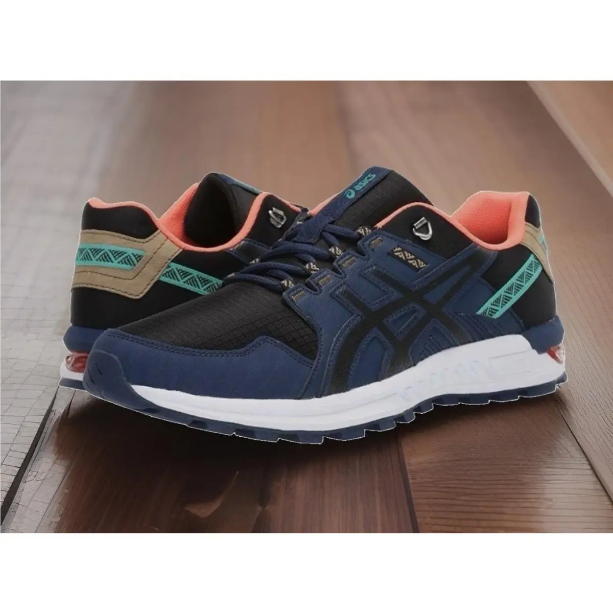 Asics Gel Citrek Black Blue Expanse Trail Running Shoes Mens 10