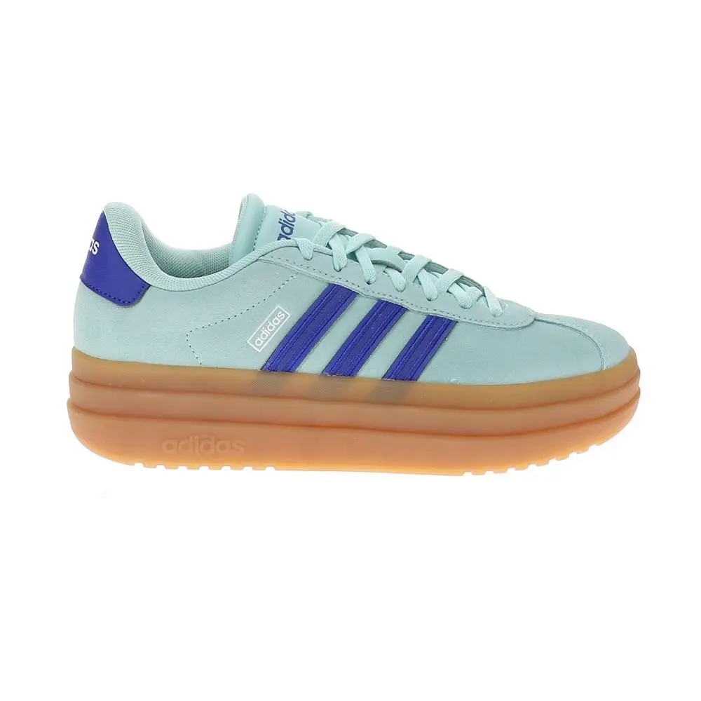 Adidas Vl Court Bold Lace Up Womens Blue Sneakers Casual Shoes JR3135-A