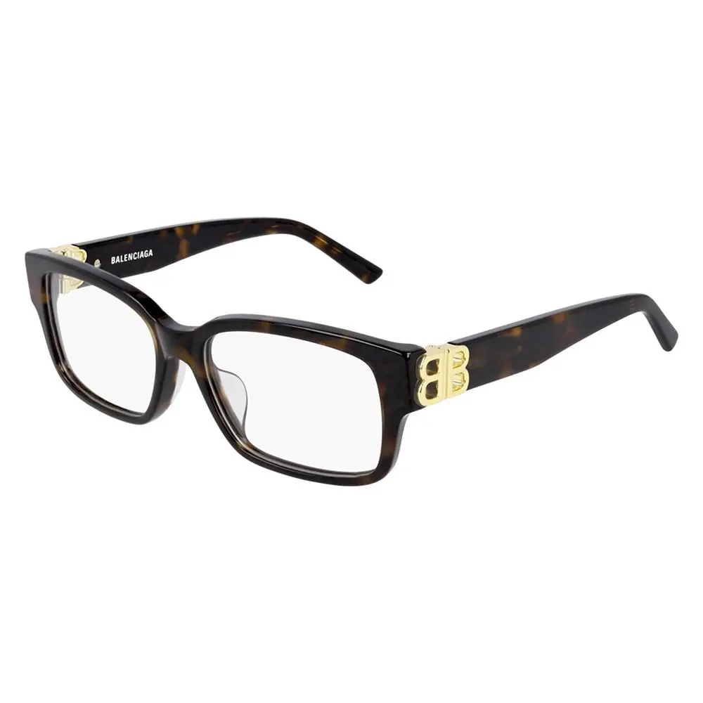 Balenciaga BB 0105O 002 Havana Plastic Rectangle Eyeglasses 54mm